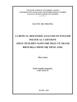 (Luận văn thạc sĩ) a critical discourse analysis on english political cartoons 