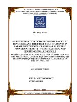 (Luận văn thạc sĩ) an investigation into problems faced by teachers and the first year students in large multilevel classes at electric power university when teaching and learning speaking skill 