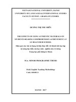 (Luận văn thạc sĩ) THE EFFECTS OF USING AUTHENTIC MATERIALS ON STUDENTS READING COMPREHENSION ACHIEVEMENT AT LE HOAN HIGH SCHOOL 