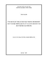 Ứng dụng kỹ thuật bảo mật trong Microsoft .NET vào Hệ thống quản lý và luân chuyển văn bản nội bộ tại GPBank (Luận văn thạc sĩ)