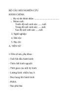 BỘ CÂU HỎI NGHIÊN CỨU