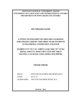 (Luận văn thạc sĩ) a study on english vocabulary learning strategies used by the first year students at hai phong community college 