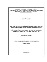 (Luận văn thạc sĩ) the use of english pronunciation websites for improving grade 10 students’ pronunciation 