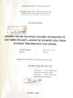 (Luận án tiến sĩ) nghiên cứu sự tạo phức của một số nguyên tố đất hiếm với axit l aspactic và bước đầu thăm dò hoạt tính sinh học của chúng 62 44 25 01 