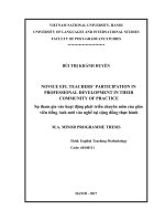 (Luận văn thạc sĩ) novice efl teachers participation in professional development in their community of practice 