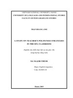 (Luận văn thạc sĩ) a study on teacher’s politeness in the EFL classroom 