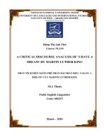(Luận văn thạc sĩ) a critical discourse analysis of i have a dream by martin luther king 