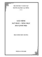 Giáo trình tiếng nhật (bài tập bổ trợ)