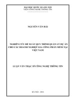 (Luận văn thạc sĩ) nghiên cứu đề xuất quy trình quản lý dự án cho các doanh nghiệp gia công phần mềm tại việt nam 