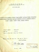 (Luận án tiến sĩ) vai trò của hiệu ứng tạo hốc và sự phụ thuộc thời gian trong hoạt động của LASER chứa vật liệu hấp thụ bão hoà luận án PTS  toán học1 02 18 