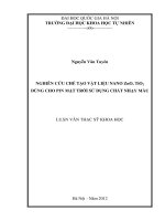 (Luận văn thạc sĩ) nghiên cứu chế tạo vật liệu nano zno, tio2 dùng cho pin mặt trời sử dụng chất nhạy màu 