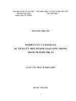 (Luận văn thạc sĩ) nghiên cứu và đánh giá sự tích lũy một số kim loại nặng trong trầm tích hồ trị an 