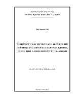 (Luận văn thạc sĩ) nghiên cứu xây dựng thang alen chỉ thị huỳnh quang cho 05 locus penta e, d18s51, d21s11, TH01 và d3s1358 phục vụ giám định   