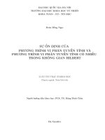 (Luận văn thạc sĩ) sự ổn định của phương trình vi phân tuyến tính và phương trình vi phân tuyến tính có nhiễu trong không gian hilbert   