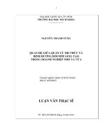 Quan hệ giữa quản lý tri thức và định hướng đổi mới sáng tạo trong doanh nghiệp nhỏ và vừa