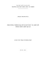 (Luận văn thạc sĩ) phương trình đại số lyapunov và một số tính chất liên quan 