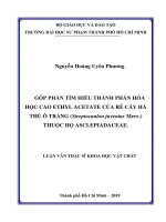 Góp Phần Tìm Hiểu Thành Phần Hóa Học Cao Ethyl Acetate Của Rễ Cây Hà Thủ Ô Trắng