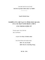 (Luận văn thạc sĩ) nghiên cứu chế tạo và tính chất quang của các hạt nano silica chứa các chấm lượng tử 