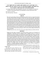 Các nhân tố tác động đến động lực làm việc của nhân viên kỹ thuật tại các doanh nghiệp chế biến gỗ xuất khẩu trên địa bàn tỉnh Bình Định