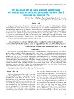 Kết quả khảo sát số lượng vi khuẩn Vibrio trong môi trường nước và trầm tích vùng nuôi tôm hùm lồng ở vịnh Xuân Đài, tỉnh Phú Yên