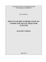 (Luận văn thạc sĩ) impacts of BRT introduction on commuter behavior in hanoi 