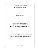 Quản Lý Tài Chính Ở Công Ty Bảo Hiểm PVI