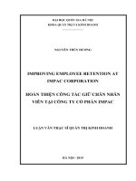 (Luận văn thạc sĩ) improving employee retention at impac corporation   hoàn thiện công tác giữ chân nhân viên tại công ty cổ phần IMPAC 