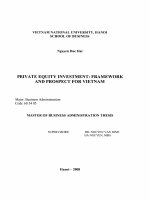(Luận văn thạc sĩ) private equity investmentframework and prospect for vietnam  