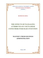 (Luận văn thạc sĩ) the effects of packaging attributes on vietnamese consumers purchase intention 