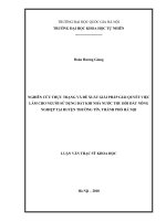 (Luận văn thạc sĩ) nghiên cứu thực trạng và đề xuất giải pháp giải quyết việc làm cho người sử dụng đất khi nhà nước thu hồi đất nông nghiệp tại huyện thường tín, thành phố hà nội 