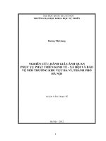 (Luận văn thạc sĩ) nghiên cứu, đánh giá cảnh quan phục vụ phát triển kinh tế   xã hội và bảo vệ môi trường khu vực ba vì, thành phố hà nội 