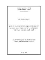 Quản Lý Hoạt Động Thẩm Định Dự Án Đầu Tư Tại Ngân Hàng TMCP Đầu Tư Và Phát Triển Việt Nam