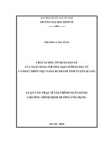 Chất Lượng Tín Dụng Bán Lẻ Của Ngân Hàng Thương Mại Cổ Phần Đầu Tư Và Phát Triển Việt Nam