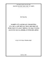 (Luận văn thạc sĩ) nghiên cứu, đánh giá ảnh hưởng của mưa axit đến sự thay đổi một số tính chất của đất trồng cây đậu tương (glycine max (l ) merr ) ở tỉnh hòa bình  