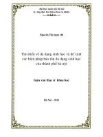 (Luận văn thạc sĩ) tìm hiểu đa sạng sinh học và đề xuất các biện pháp bảo tồn đa dạng sinh học của thành phố hà nội   