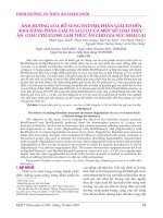 Ảnh hưởng của bổ sung enzyme phân giải xơ đến khả năng phân giải in sacco của một số loại thức ăn giàu cellulose làm thức ăn cho gia súc nhai lại