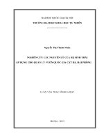 (Luận văn thạc sĩ) nghiên cứu các nguyên lý của hệ sinh thái áp dụng cho quản lý vườn quốc gia cát bà, hải phòng 