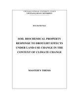(Luận văn thạc sĩ) soil biochemical property response to drought effects under land use change in the context of climate change 