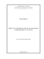 (Luận văn thạc sĩ) nghiên cứu cơ sở khoa học cho việc ứng dụng tro bay từ nhiệt điện phục vụ cải tạo đất 