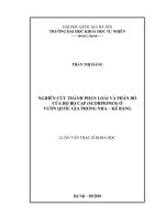 (Luận văn thạc sĩ) nghiên cứu thành phần loài và phân bố của bộ bọ cạp (scorpiones) ở vườn quốc gia phong nha – kẻ bàng   