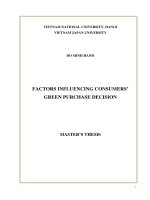 (Luận văn thạc sĩ) factors influencing consumers green purchase decision in vietnam 