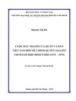 Cuộc Đấu Tranh Của Quân Và Dân Việt Nam Đòi Mỹ, Chính Quyền Sài Gòn Thi Hành Hiệp Định Paris