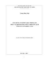 (Luận văn thạc sĩ) xây dựng cơ sở dữ liệu trong GIS phục vụ định  hướng phát triển du lịch tỉnh savannakhet, lào 