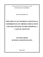 (Luận văn thạc sĩ) the impact of tourists’ emotional experiences on their satisfaction and willingness to recommend a case of vietnam 