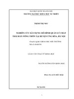 (Luận văn thạc sĩ) nghiên cứu xây dựng mô hình quản lý chất thải rắn nông thôn tại huyện ứng hòa, hà nội 