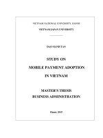 (Luận văn thạc sĩ) study on mobile payment adoption in vietnam 
