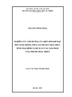(Luận văn thạc sĩ) nghiên cứu ảnh hưởng của biến đổi khí hậu đến nuôi trồng thủy sản huyện thái thụy, tỉnh thái bình và đề xuất các giải pháp ứng phó để phát triển 