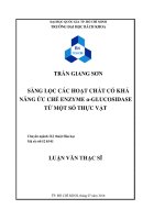 Sàng lọc các hoạt chất có khả năng ức chế enzyme α glucosidase từ một số thực vật