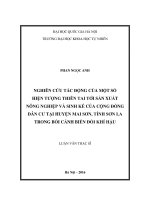 (Luận văn thạc sĩ) nghiên cứu tác động của một số hiện tượng thiên tai tới sản xuất nông nghiệp và sinh kế của cộng đồng dân cư tại huyện mai sơn, tỉnh sơn la trong bối cảnh biến đổi khí hậu 