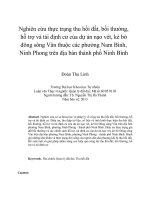 (Luận văn thạc sĩ) nghiên cứu thực trạng thu hồi đất, bồi thường, hỗ trợ và tái định cư của dự án nạo vét, kè bờ đông sông vân thuộc các phường nam bình, ninh phong trên địa bàn thành phố ninh bình 